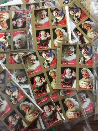 Usps 20 Forever Christmas Holiday Stamps Blocks Of 2 Or More Face Value $11.  00