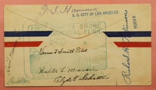 1931 SIGNED FIRST SHIP TO SHORE AIRMAIL SAN PEDRO CA SS CITY OF LOS ANGELES 2