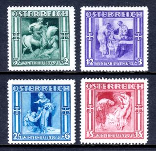 Austria — Scott B142 - B145 — 1936 Winterhelp Semi - Postal Set — Mnh — Scv $14.  00