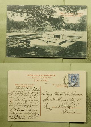 Dr Who 1906 Ceylon Colombo Postcard To Switzerland E51617