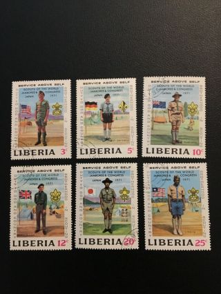 Liberia.  Scouts Of The World Jamboree In Japan.  Sc S 563 - 568.  1971.