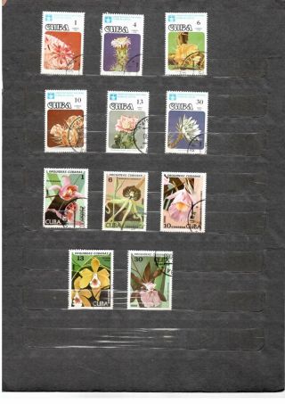 Cu.  1978,  1980 - Flowers - 2 Full Sets Of 6,  5 Cto Stamps