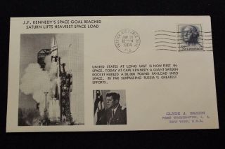 Space Cover 1964 Machine Cancel Kennedy 