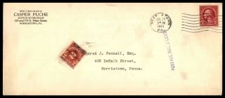 Pennsylvania Norristown Justice Of The Peace July 29 1931 Us 2c Postage Due Ad