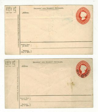 India Qv Cover X 2 Soldiers And Seamen 