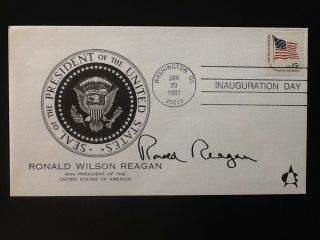Ronald Reagan Signed Inauguration Cover Washington Dc January 20 1981,  V F