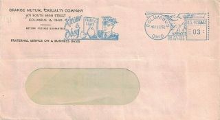 1951 Columbus Ohio Cover W All - Over Cachet Advertising Grange Mutual Casualty Co