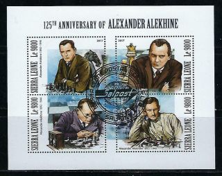 M528 2017 Souvenir Sheet 4 Diff.  Sport Chess Champion Alexander Alekhine