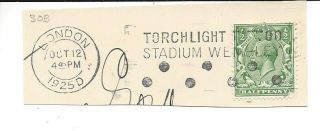 Torchlight Tattoo Wembley British Empire Ex 1925 Slogan Postmark ●●●●● London D
