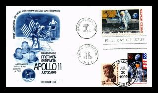 Dr Jim Stamps Us Apollo 11 Men On The Moon Air Mail Combo Fdc Cover C76