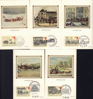 (07709) Gb Benham Fdc Mailcoaches Postcard Set 31 July 1984