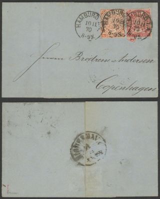 Germany North German Conf.  1870 - Postal Stationery Hamburg To Denmark 35142/9
