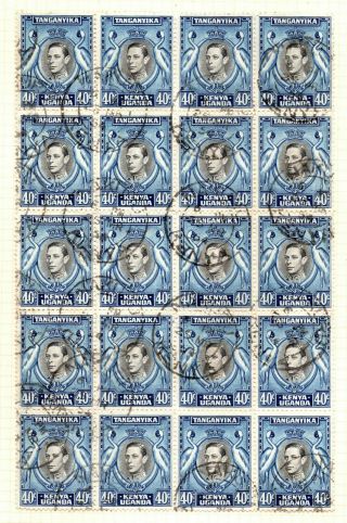 Kut Kgvi 1938 - 54 Sg143 40c.  Black And Blue Blk Of 20 Stamps
