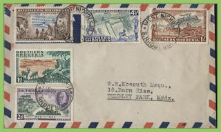 Southern Rhodesia 1953 Rhodes Centenary Set On Airmail Cover,  West Nichols