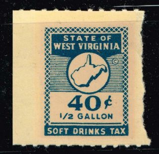 Us Stamp State Of Virginia 40c 1/2 Gallon Soft Drink Tax Paid Stamp