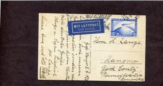 Germany: Postcard To The Usa.  C36 - Scv: $52.  50.  In.
