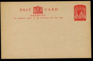 Bermuda Kgvi 1938 1d Postal Stationery Card H&g 17