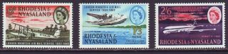 Rhodesia & Nyasaland 1962 SC 180 - 182 MNH Set Air Mail 30th Anniversary 2