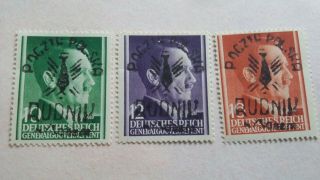 Poland 1945 Local Post Rudnik German Occupation 3 Stamps Mnh