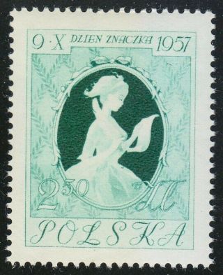 Poland 1957 Mnh Mi 1030 Sc 790 Girl Writing Letter,  By Fragonard Stamp Day