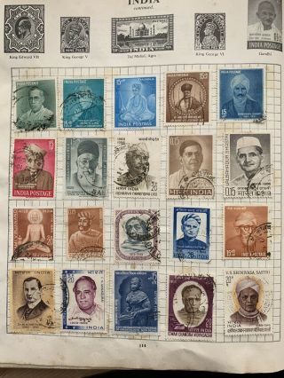 Two Old Album Pages Of Stamps From India (the Strand)