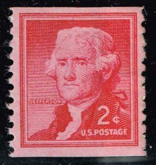 Us Stamp 1055 – 1954 Liberty Series Coil - 2¢ Thomas Jefferson Pasteup Mnh