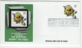 Sss: Fleetwood Us Fdc 2005 37c The Muppets,  Kermit Frog Stamp Sc 3944