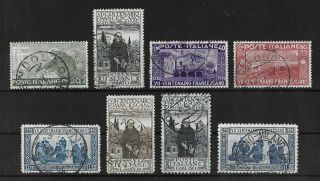 Italy 1926 Complete Set Of 8 Stamps Sass 192 - 199 Cv €300