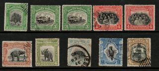 North Borneo 1909/23,  Selection Of 10 Stamps M/m And.