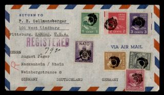 Dr Who 1952 Pittsburg Ks Registered Airmail To Germany Prexie E42524