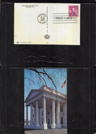 1036a 4c Abraham Lincoln,  Maxi - Card Cachet.  North Portico Of The Wh [d533790]