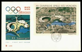 Dr Who 1972 Germany Munich Olympic Games S/s Fdc Lc131391