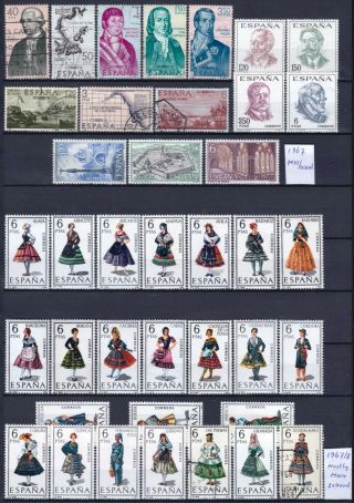 Spain,  1967/8,  Mostly Full Series Of Good Old Stamps,  Used/mh/mnh