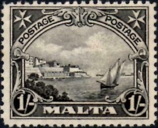 Malta 1926 George V 1/ - Black " Valletta Harbour " Sg.  166 (hinged)