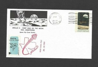 U.  S.  1969 Nasa Local Post Cover,  Apollo 11 Neil Armstrong,  First Man On The Moon