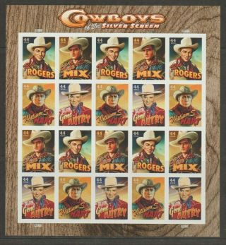 U.  S.  2010 Cowboys Of The Silver Screen,  20 Stamps,  All Never Hinged V Fine