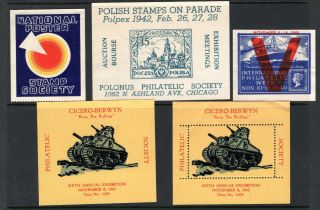 U.  S.  Cinderella Poster Stamp Lot: 1940s Stamp Expos,  Keep 