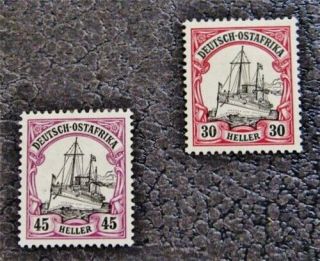 Nystamps German East Africa Stamp 27 28 Og H $42