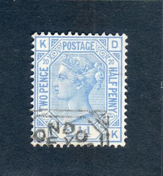 Gb Qv 1873/80 - 2.  1/2d.  Blue (sg142) - Plate 20 (dk) - Fine