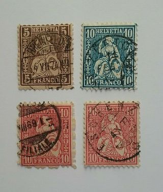 Switzerland 1862 - 1881 Sitting Helvetia Stamps & 1879 Cover