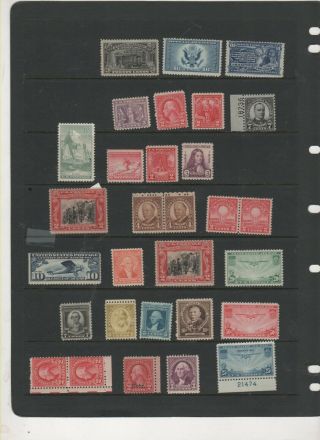 Usa Hinged Stamps Old Time Selection 114 0519