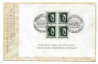 Germany Postal History Cover Souvenir Sheet Special Canc Berchtesgaden Yr 