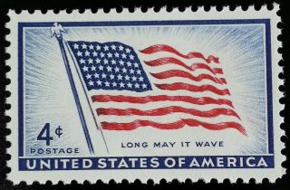 1957 4c 48 Star U.  S.  Flag,  Long May It Wave Scott 1094 F/vf Nh
