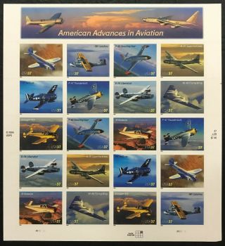 2005 Scott 3916 - 25 - 37¢ - American Advances In Aviation - Sheet Of 20 - Mnh