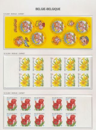 Xb65481 Belgium 2001 Cartoons & Flowers Booklets Mnh Fv 28,  85 Eur
