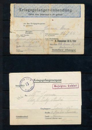 Germany France Stalag Ww2 Prisoner Of War Covers Cards Letters X 7 (mt799