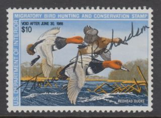 Rw54mh Og,  But Signed Us Federal Migratory Bird Hunting Stamp 1987 8