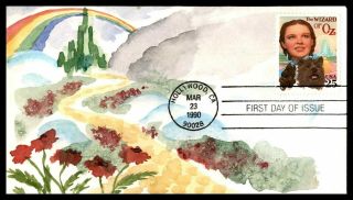 Mayfairstamps Us Fdc 1990 Hand Painted Wizard Of Oz Judy Garland First Day Cover