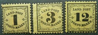 Baden German States 1862 Postage Due Stamp Set Upto 12 Kr - - See