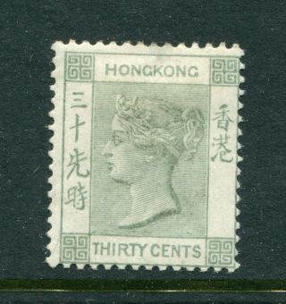 1891 China Hong Kong Gb Qv 30c Green Stamp M/m (1)
